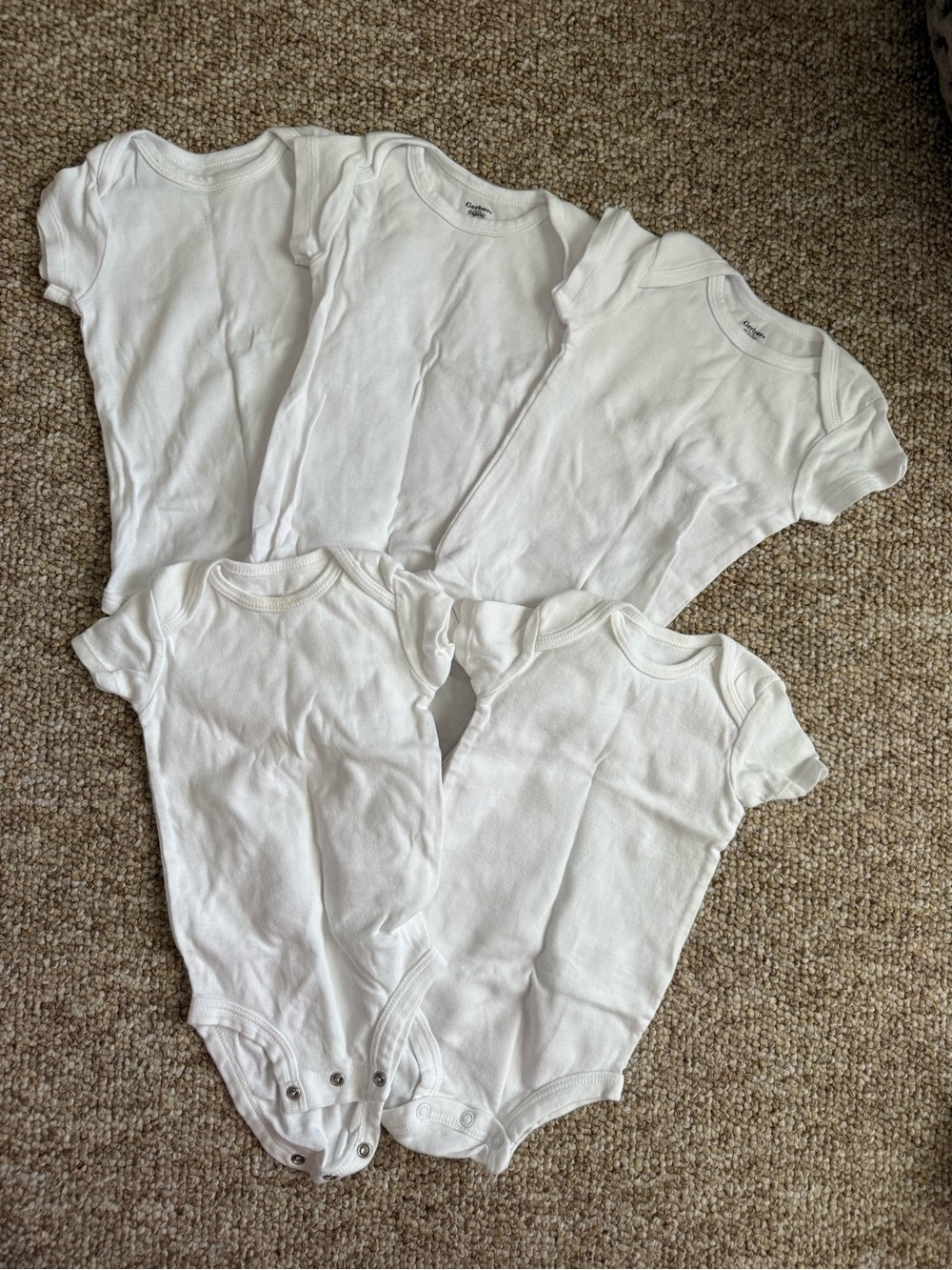 Gerber White Baby One-Piece Bodysuits - Pack of 5